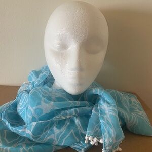 Mudpie Bap Lady starfish Pom Pom sheer scarf New